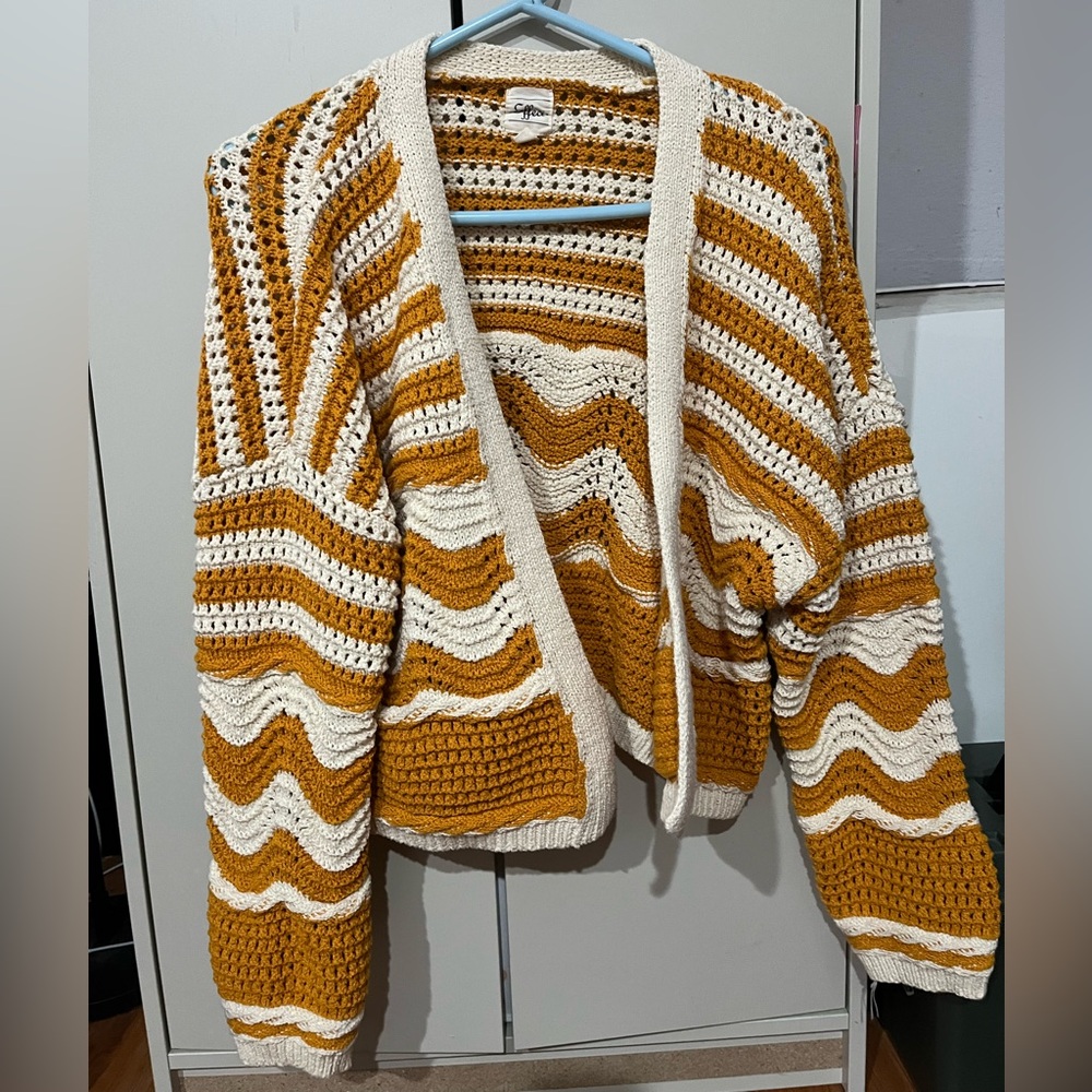 Striped Knit Cardigan Sweater